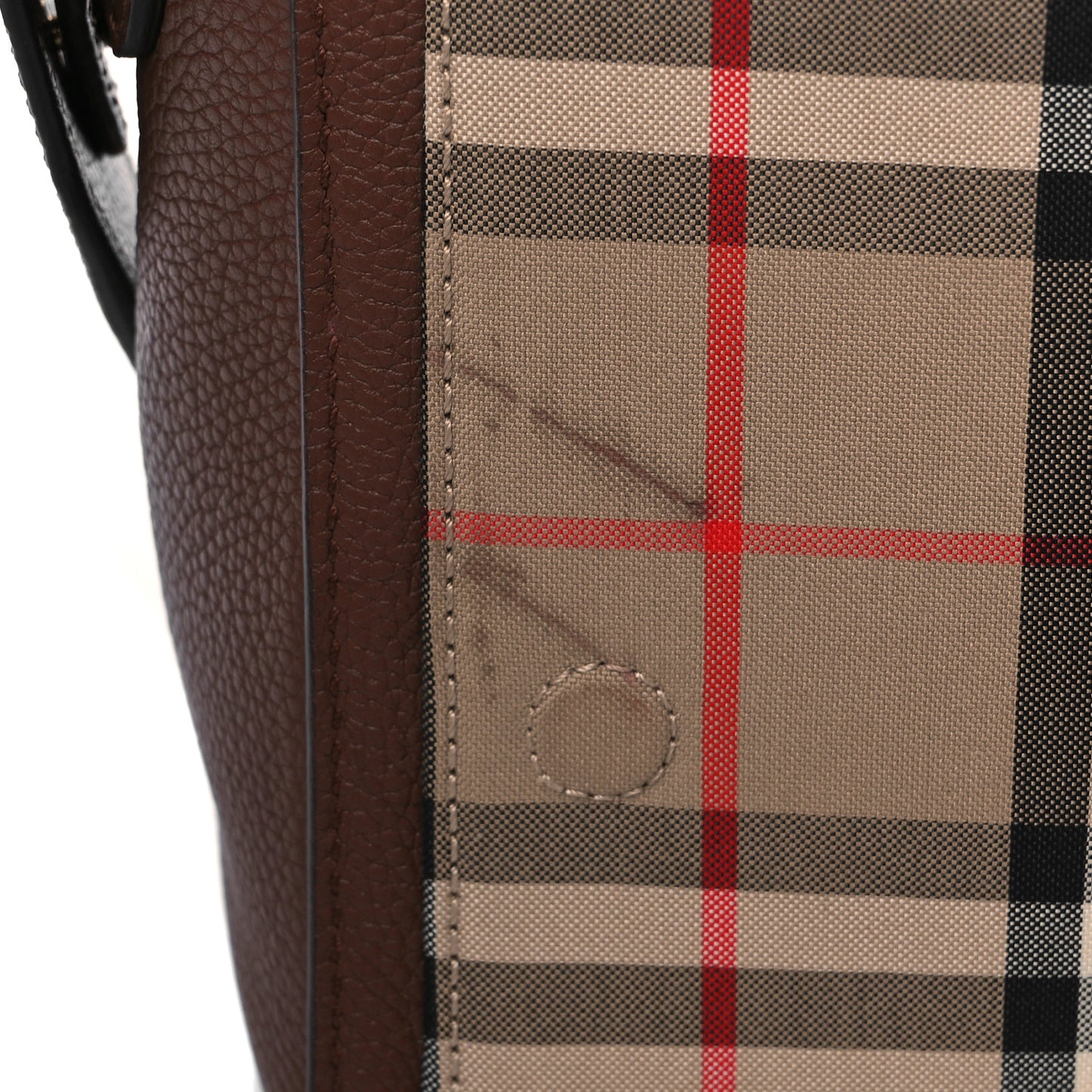 Grainy Calfskin Vintage Check Note Crossbody Bag Malt Brown