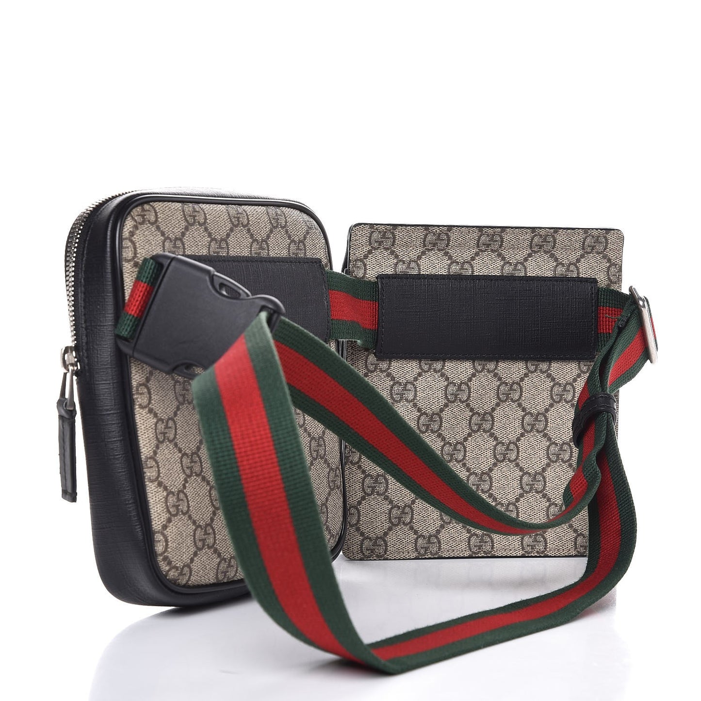GG Supreme Monogram Web Belt Bag Black