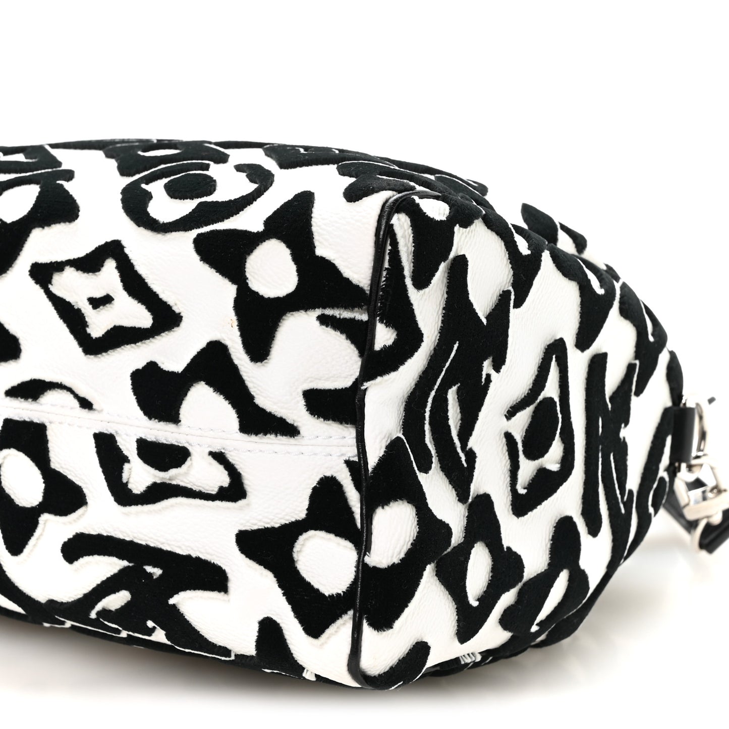 X UF Tufted Monogram Speedy Bandouliere 25 White Black