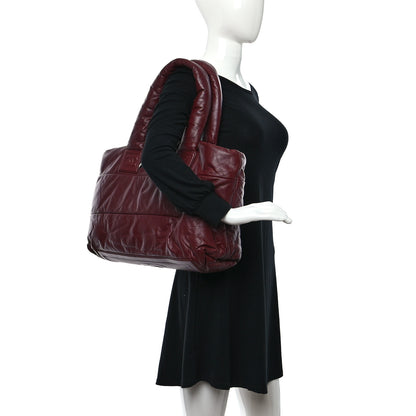 Chanel Lambskin Quilted Large Coco Cocoon Tote Burgundy 2 of 9