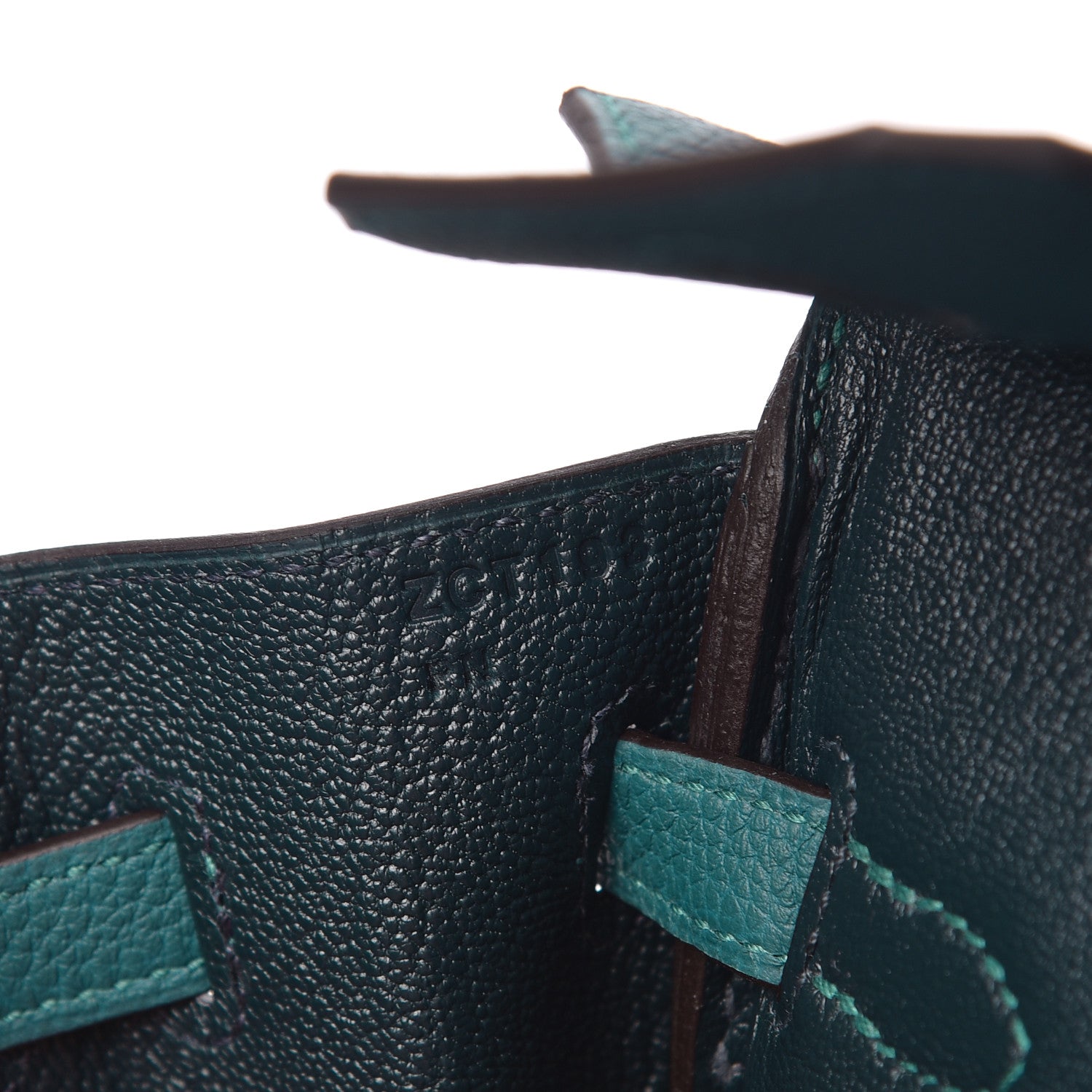 Hermes Togo Verso Birkin 25 Vert Bosphore Bleu Ocean 7 of 8