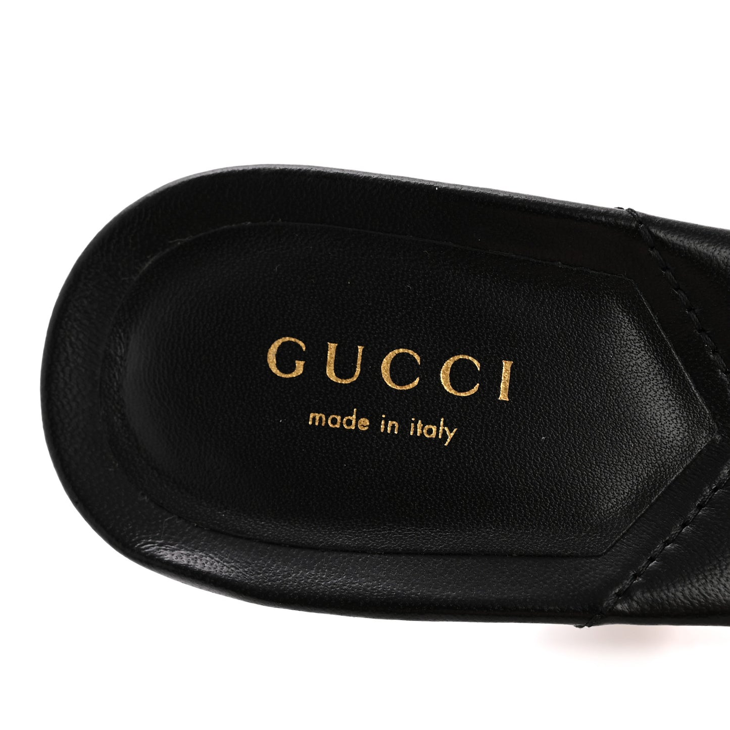 Nappa Matelasse Monochrome GG Marmont 75mm Slide Sandals 38.5 Black