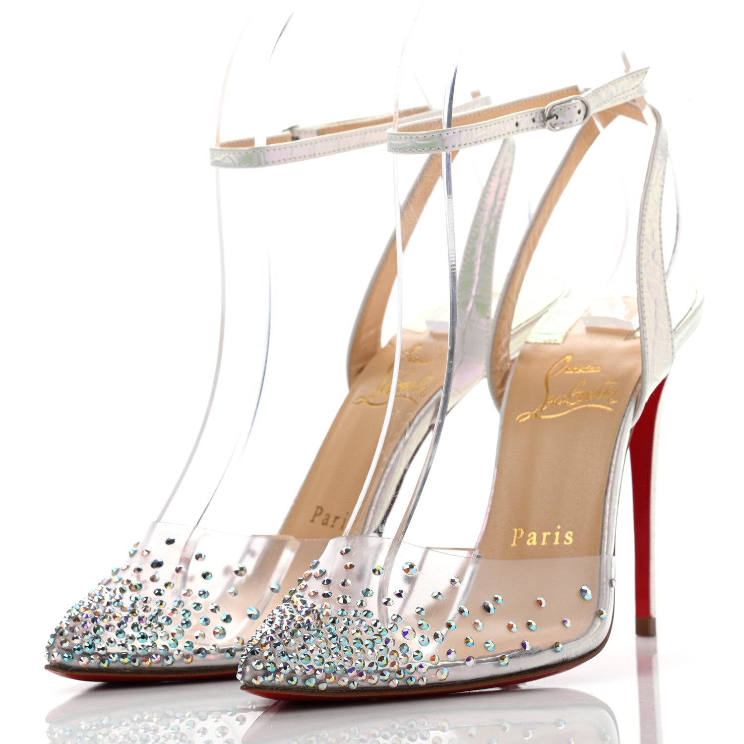 Christian Louboutin PVC Calf Alicoco Spikaqueen 100 Pumps 36.5 Version White 3 of 6