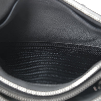 Prada Vitello Phenix Double Zip Crossbody Bag Marmo 5 of 10