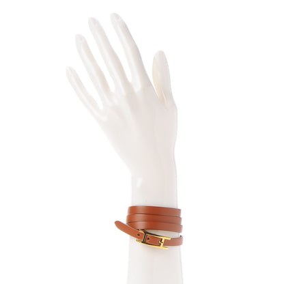 Hermes Barenia Hapi 3 MM Triple Tour Bracelet S Fauve 2 of 7