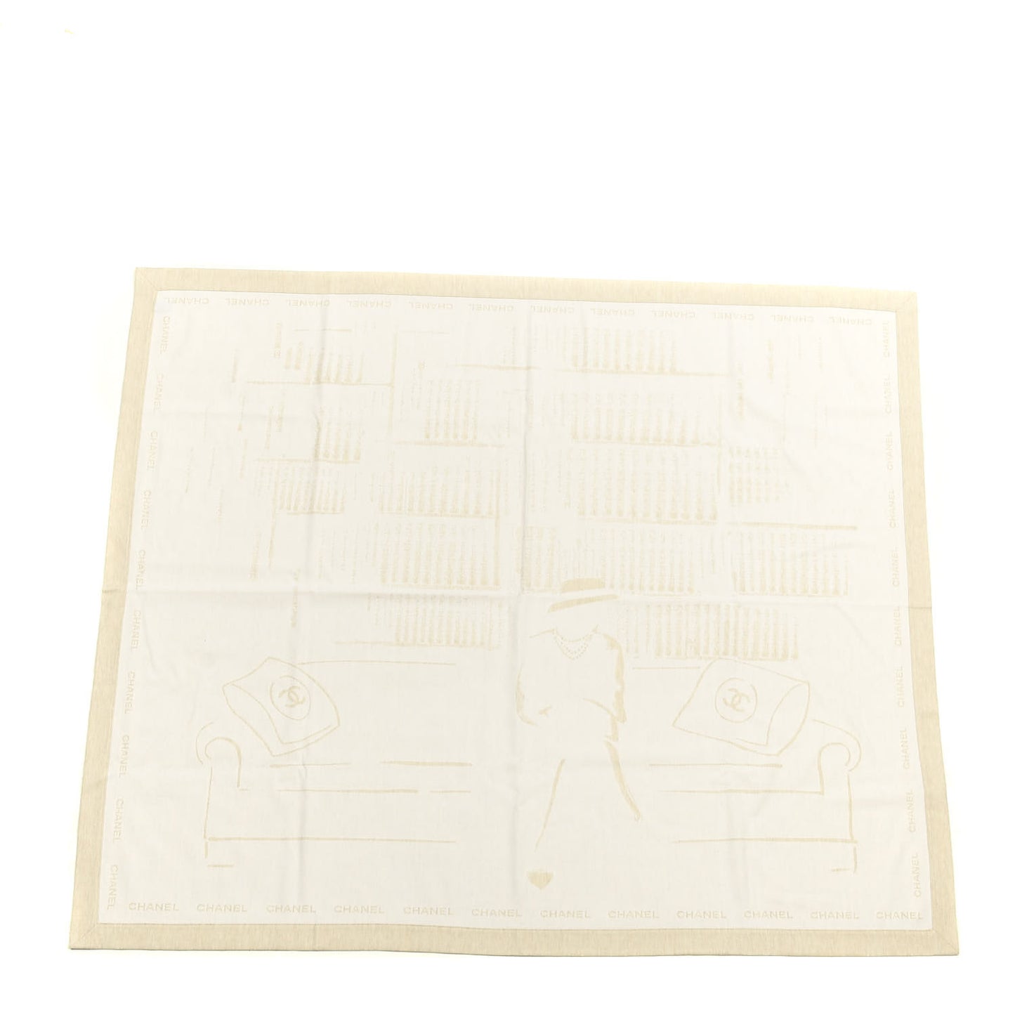 Wool Silk Lightweight Throw Blanket Beige