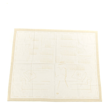 Chanel Wool Silk Lightweight Throw Blanket Beige 1 of 3
