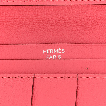 Hermes Chèvre Mysore Bearn Gusset Wallet Rose Lipstick 6 of 9