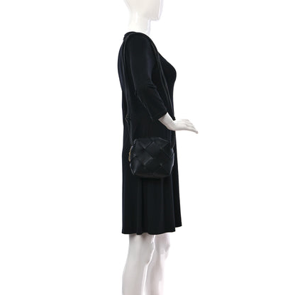 Bottega Veneta Lambskin Maxi Intrecciato Mini Cassette Camera Bag Black 2 of 11