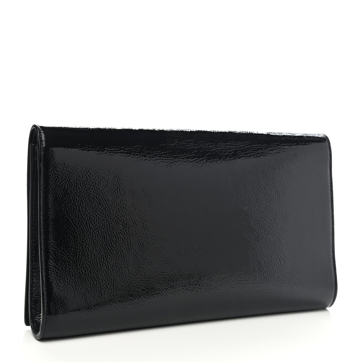 Saint Laurent Textured Patent Monogram Large Belle De Jour Clutch Black 3 of 7