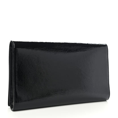 Saint Laurent Textured Patent Monogram Large Belle De Jour Clutch Black 3 of 7