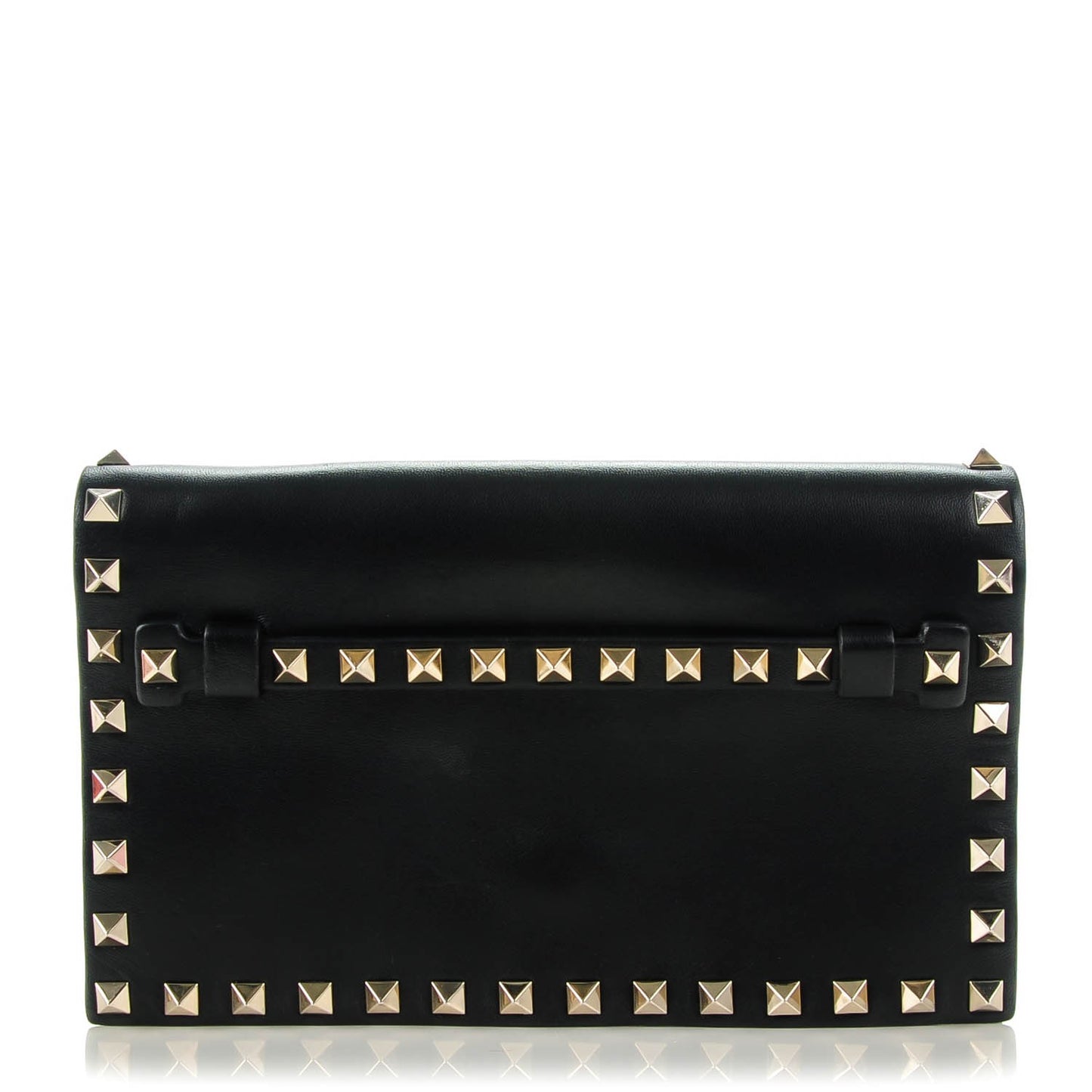 Nappa Small Rockstud Wristlet Clutch Black