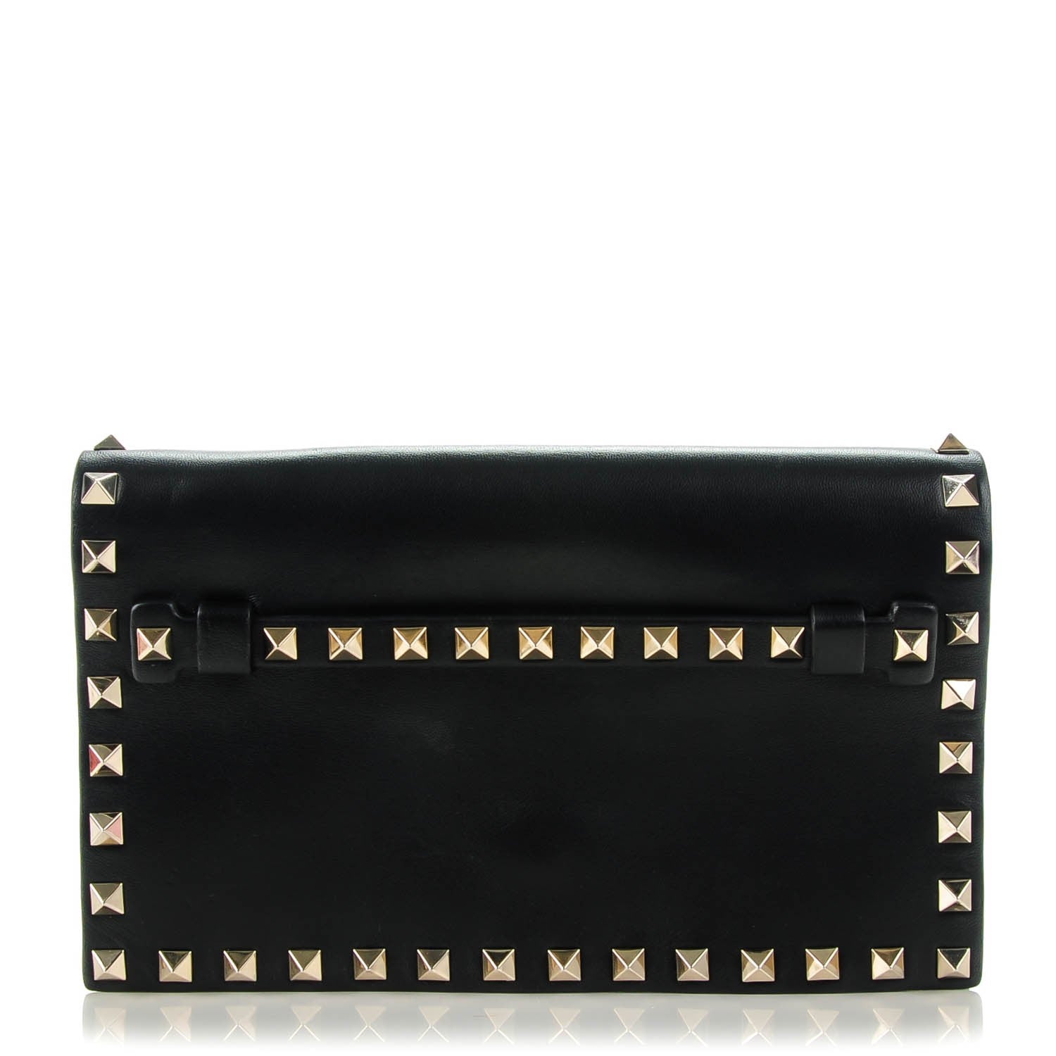 Valentino Garavani Nappa Small Rockstud Wristlet Clutch Black 1 of 7