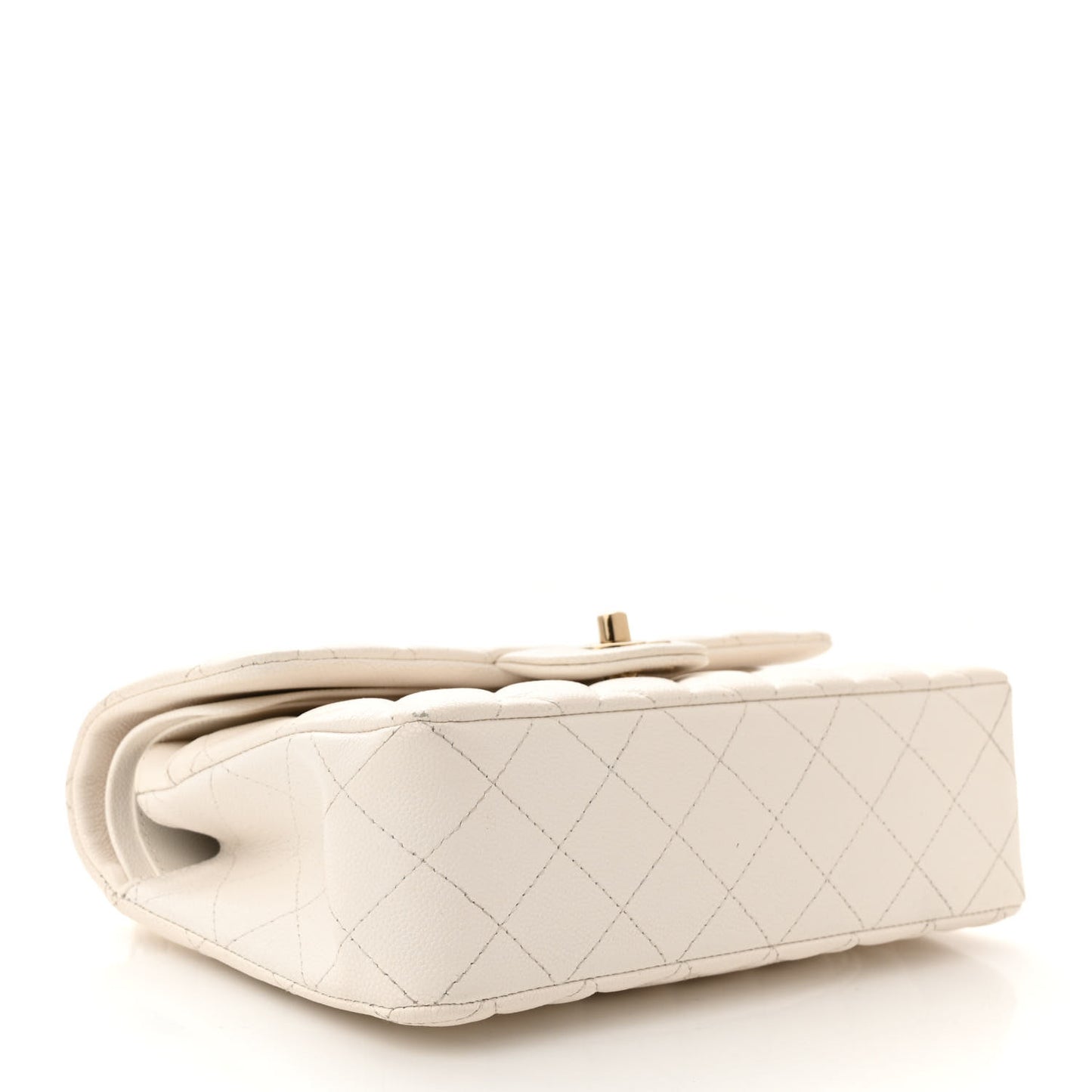 Caviar Quilted Small Double Flap White