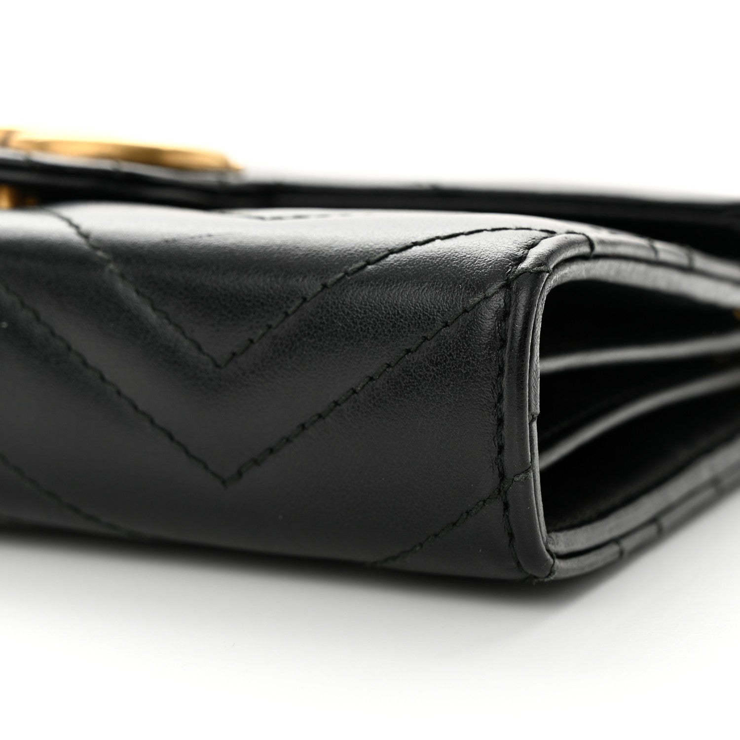 Gucci Calfskin Matelasse GG Marmont Chain Wallet Black 10 of 10