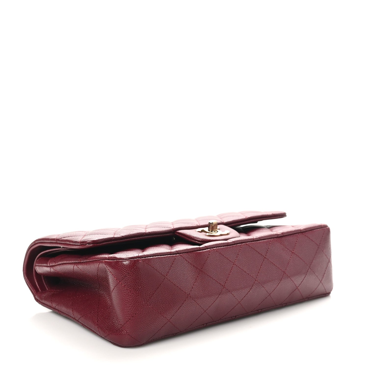 Chanel Caviar Quilted Medium Double Flap Burgundy 4 of 10
