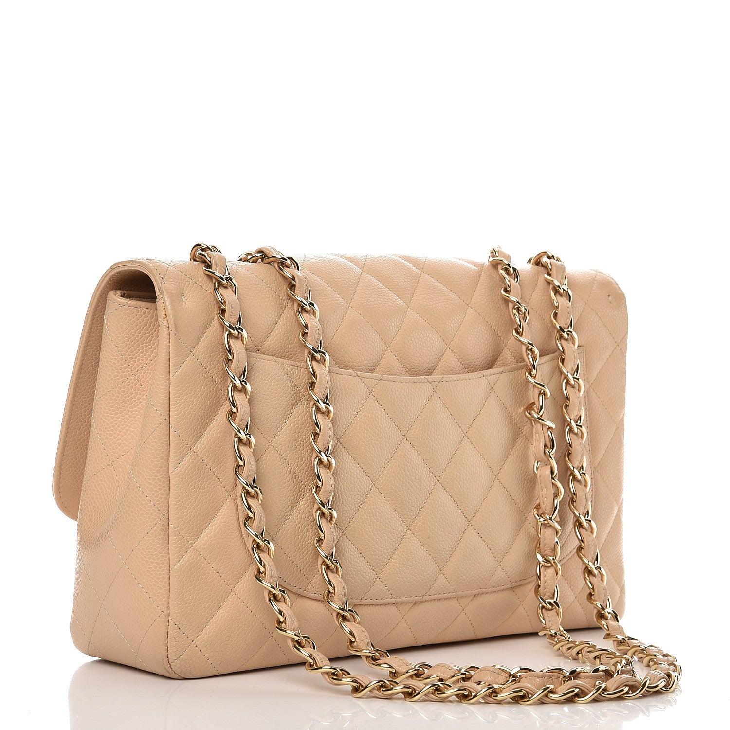 Chanel Caviar Quilted Jumbo Single Flap Beige Clair 5 of 13
