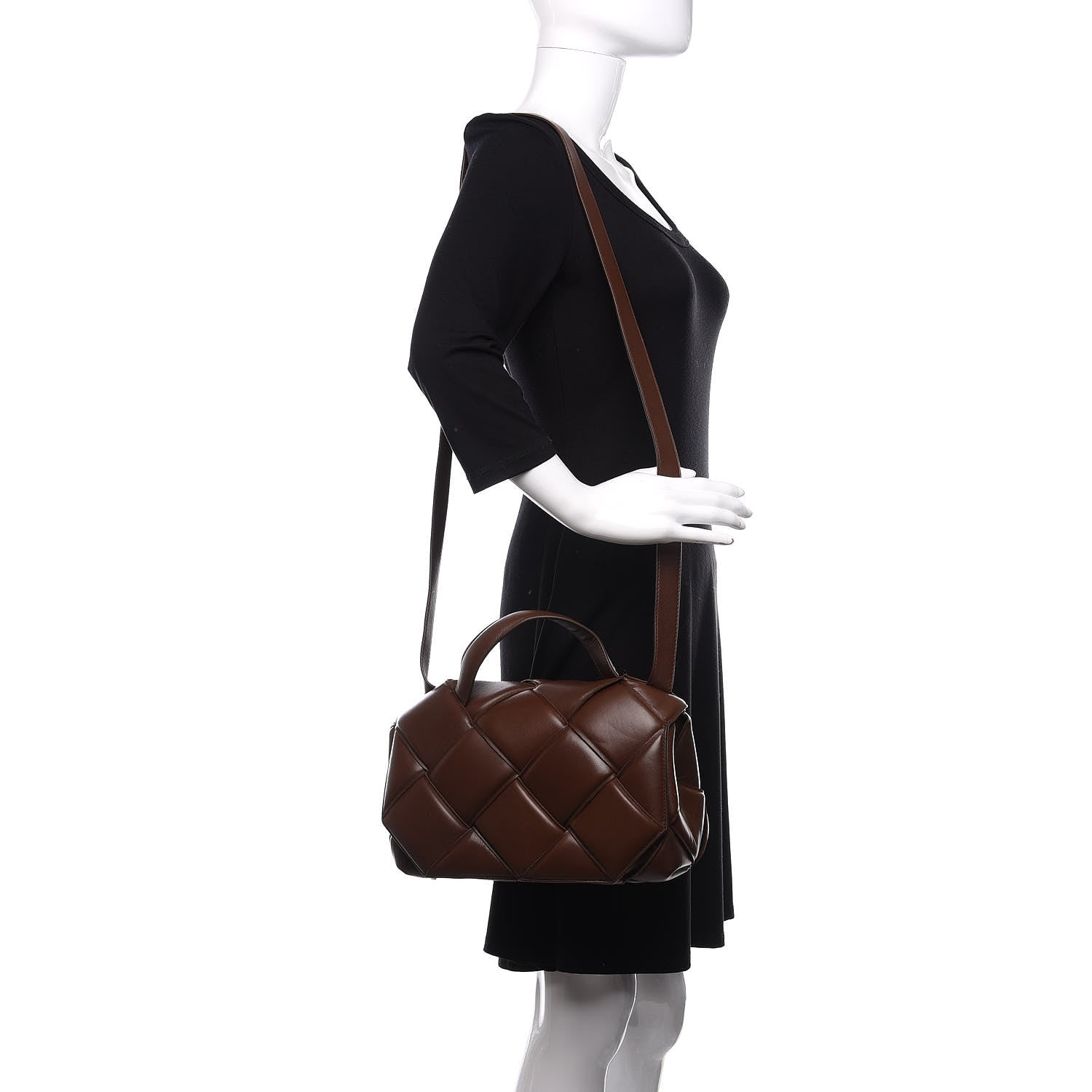 Bottega Veneta Nappa Intreccio Padded Top Handle Shoulder Bag Brownie 2 of 10