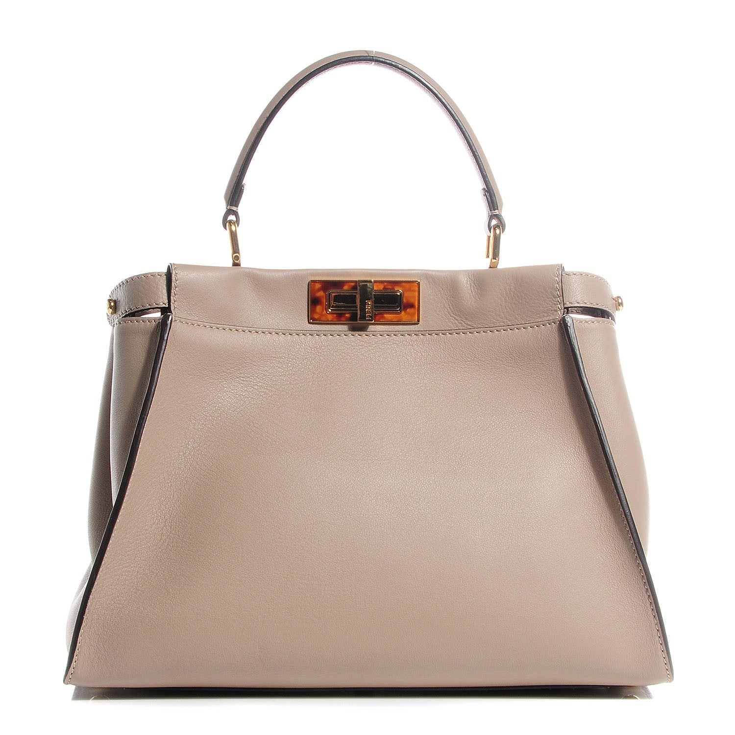 Fendi Vitello Seta Plexiglass Tortoise Medium Peekaboo Iconic Satchel Tortora 1 of 10