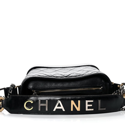 Chanel Aged Calfskin Quilted Small Gabrielle Logo Hobo Black 9 of 12