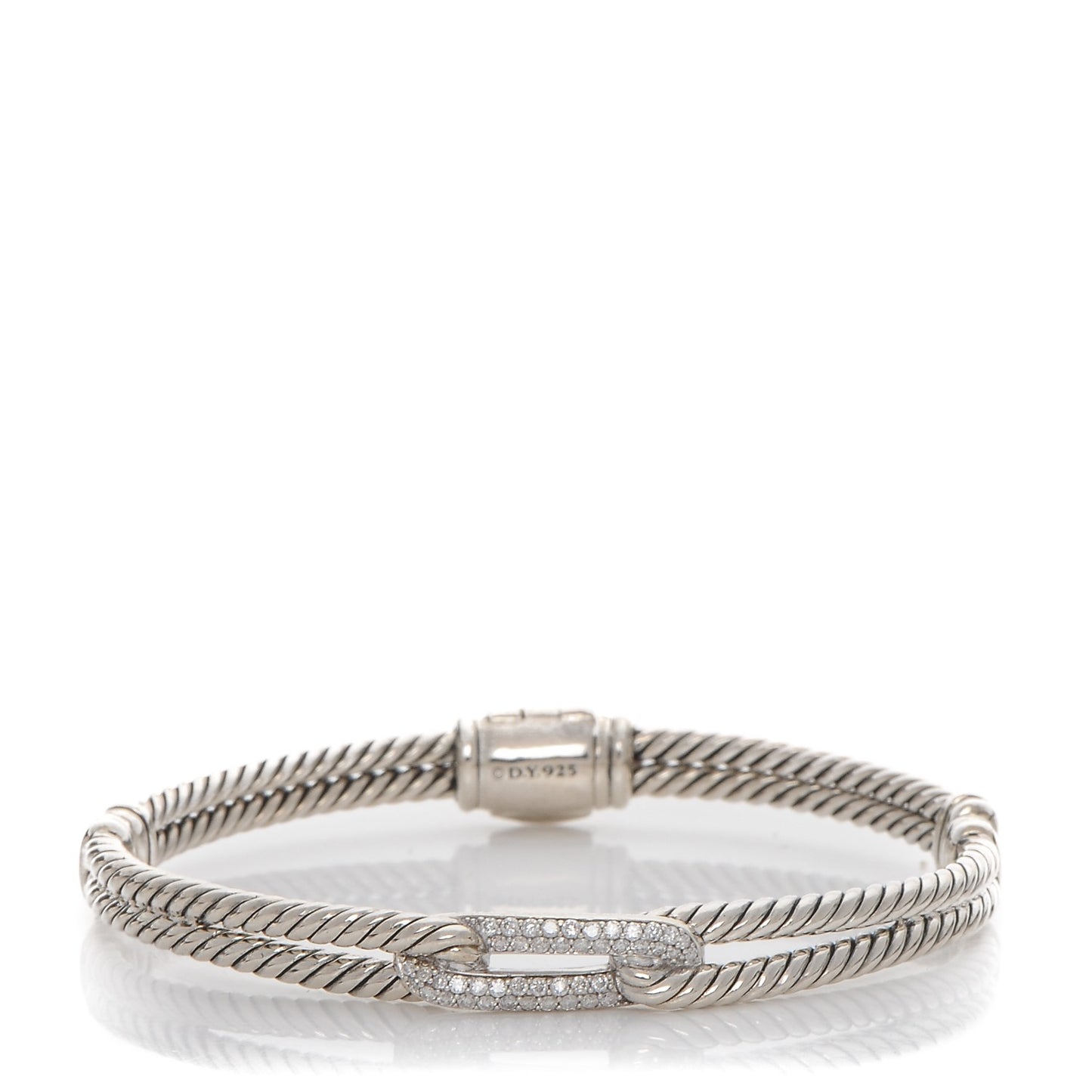 Sterling Silver Diamond 7mm Mini Loop Labyrinth Bracelet