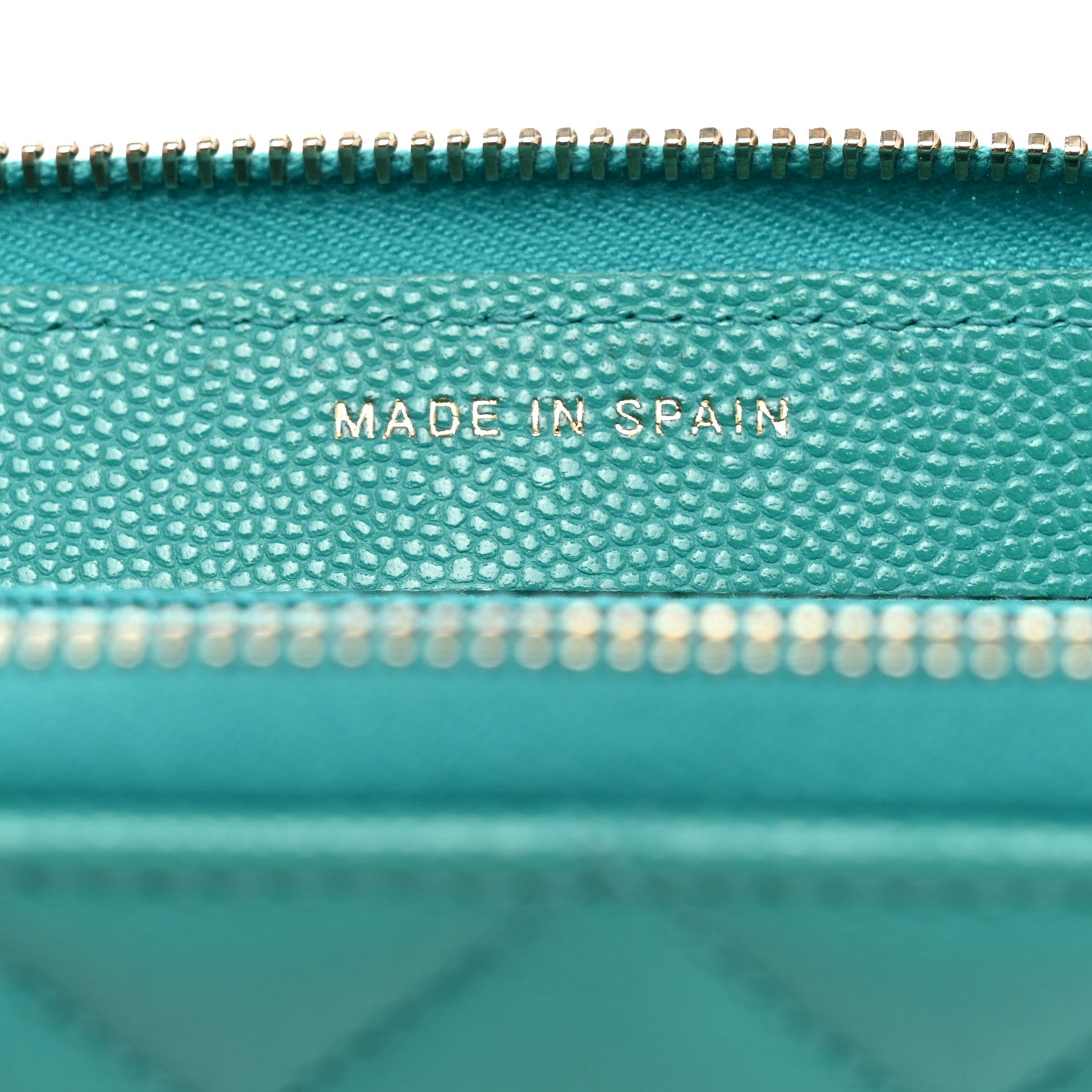 Chanel Caviar Quilted Medium Zip Around Wallet Turquoise 7 of 8
