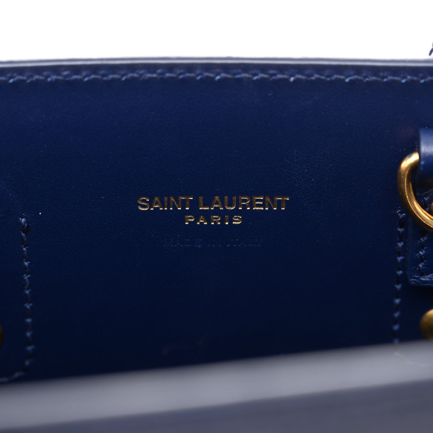 Calfskin Crocodile Embossed Nano Sac De Jour Saphir
