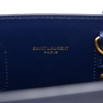 Saint Laurent Calfskin Crocodile Embossed Nano Sac De Jour Saphir 7 of 12