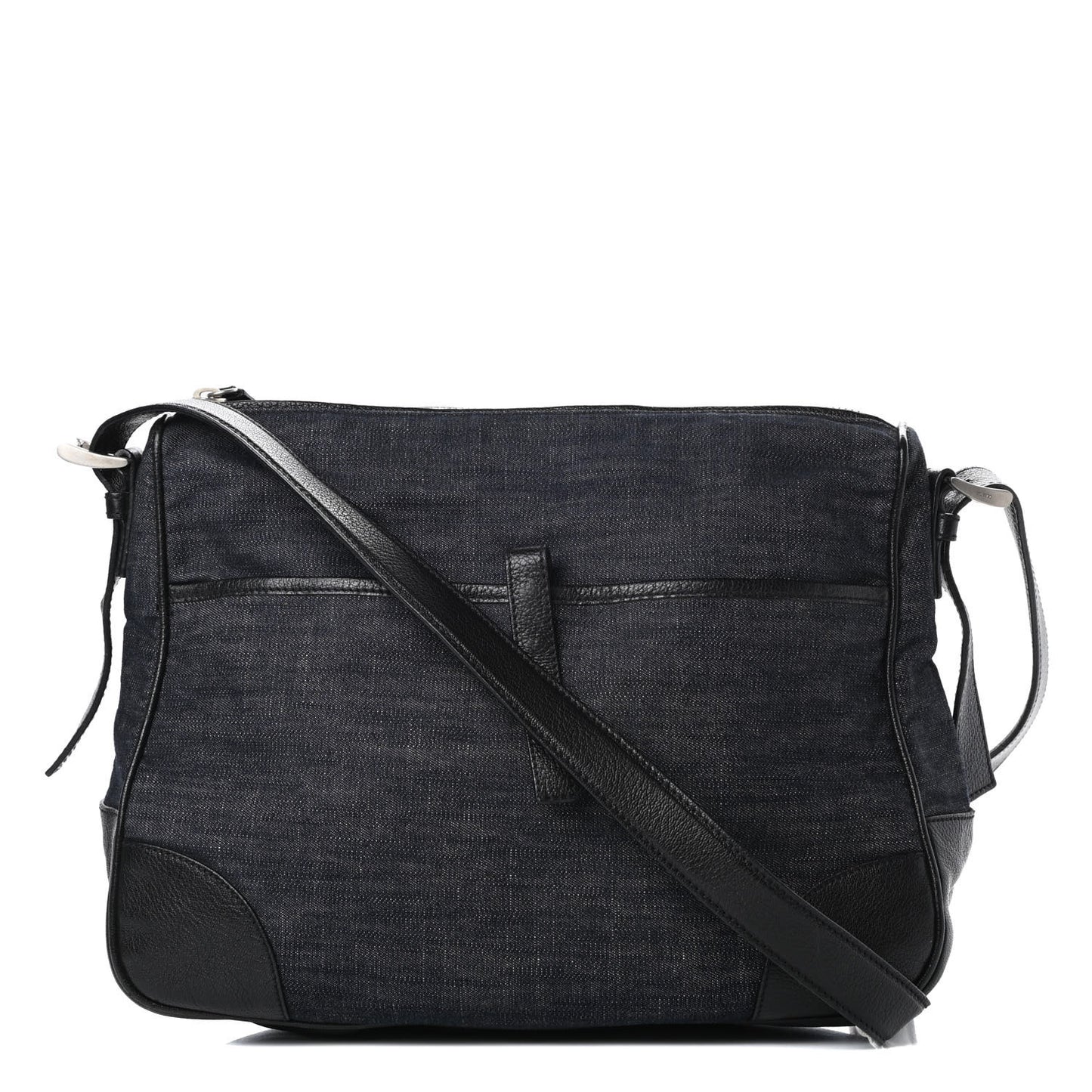 Denim Goatskin Messenger Bleu