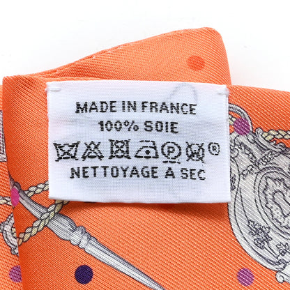Hermes Silk Les Cles A Pois Twilly Abricot Gris Acier 3 of 3