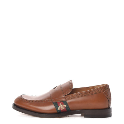 Gucci Calfskin Web Bee Mens Spirit Loafers 7.5 Cuir 1 of 9