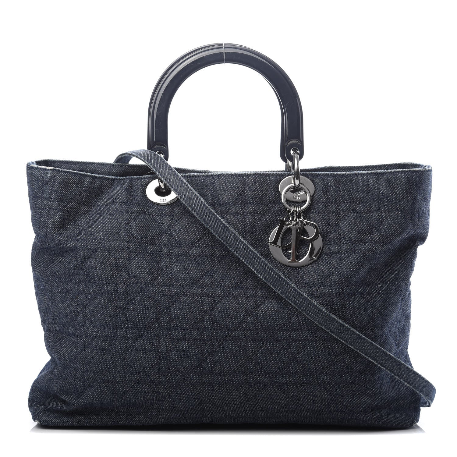 Christian Dior Denim Cannage Large Soft Lady Dior Tote Blue 1 of 14