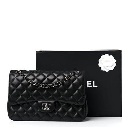 Chanel Lambskin Quilted Jumbo Double Flap Black 15 of 18