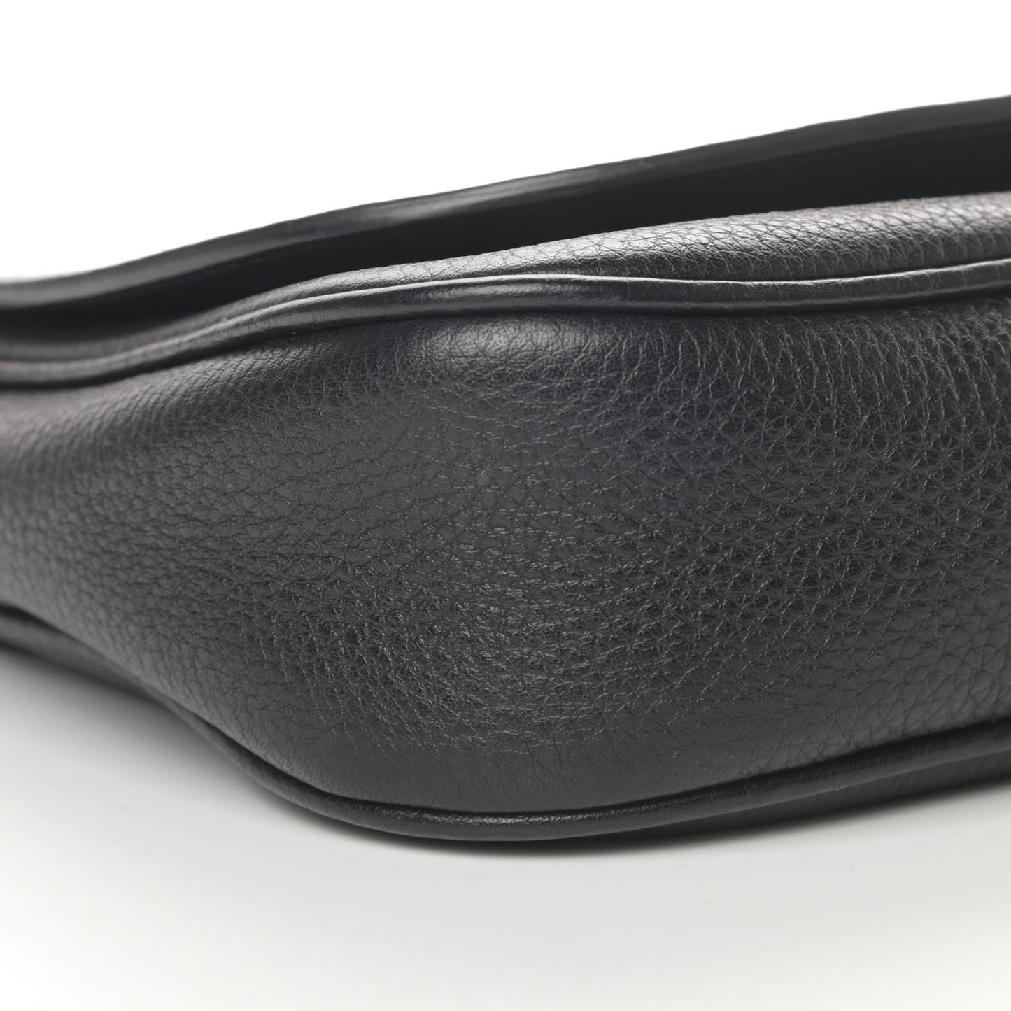 Pebbled Calfskin Medium Soho Flap Crossbody Black
