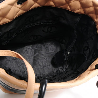 Chanel Calfskin Quilted Small Cambon Tote Beige Black 6 of 8