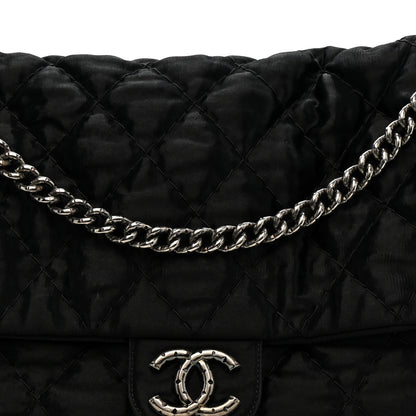 Chanel Satin Quilted XL Flap Black 8 of 10