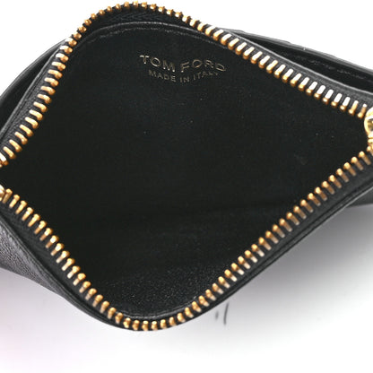 Tom Ford Grained Calfskin Zip Pouch Card Holder Black 4 of 10