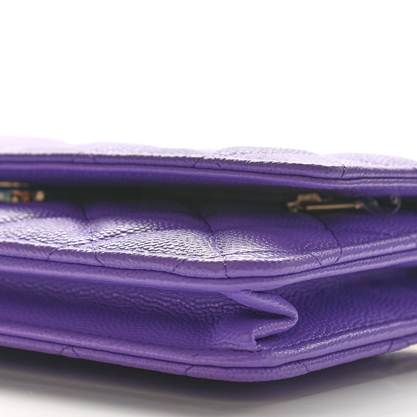 Caviar Quilted Wallet On Chain WOC Purple