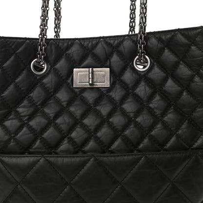 Chanel Aged Calfskin Quilted Reissue 2.55 Tote Black 7 of 9