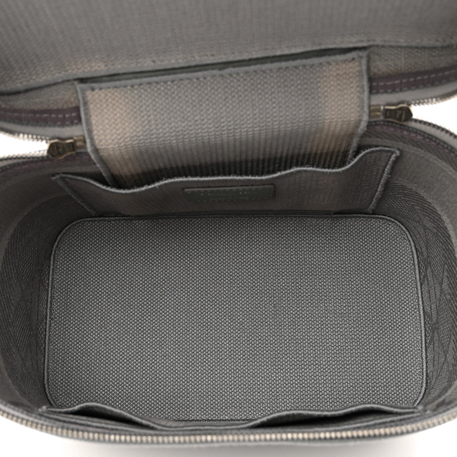 Christian Dior Canvas Embroidered Cannage Diortravel Vanity Case Grey 5 of 7