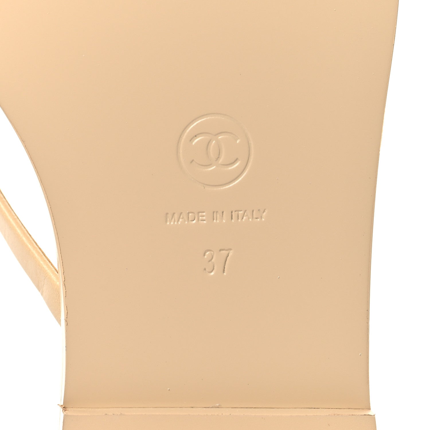 Chanel Goatskin CC Times Square Thong Sandals 37 Beige 17 of 20