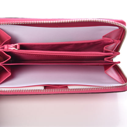 Gucci X MLB Guccissima Signature NY Yankees Embroidered Zip Around Wallet Box Pink Blue Ivory 5 of 8