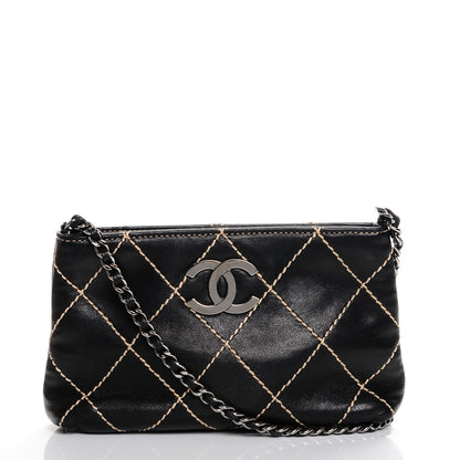 Chanel Lambskin Surpique Stitch Pochette Black 1 of 7