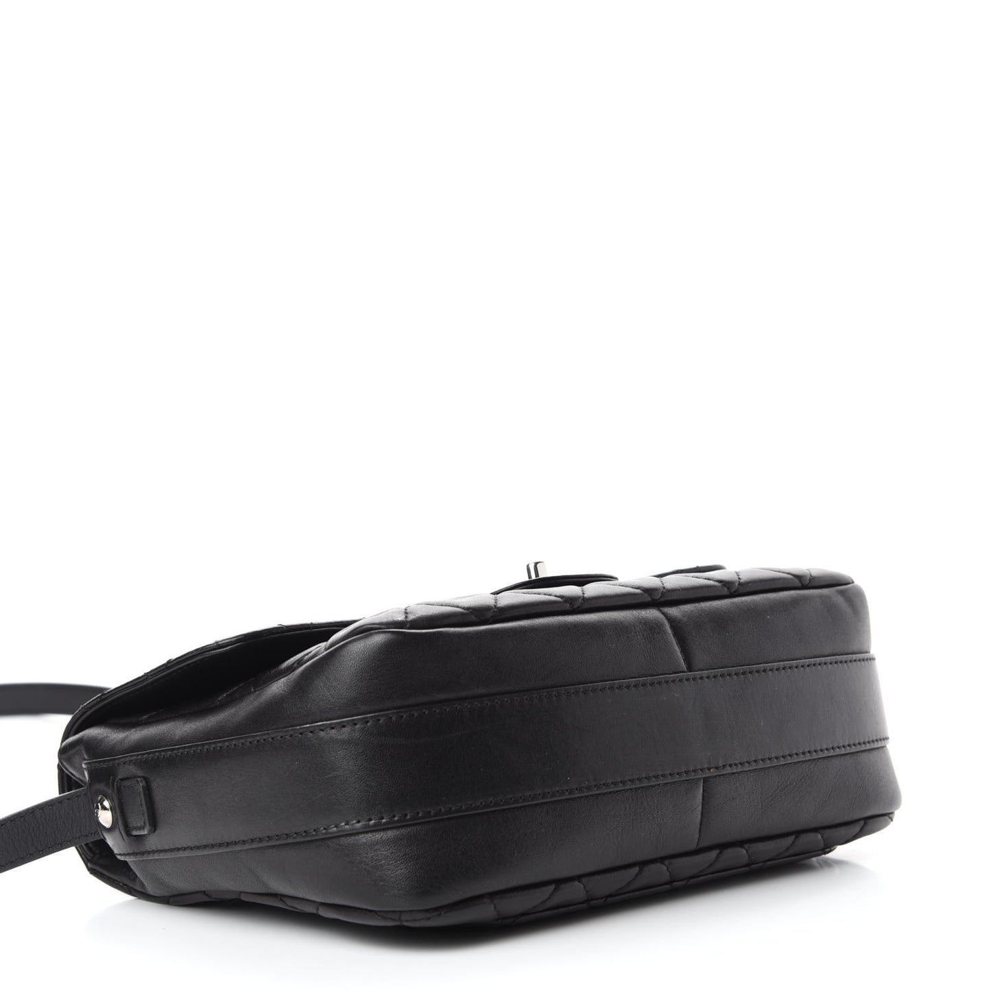 Lambskin Quilted Messenger Bag Black