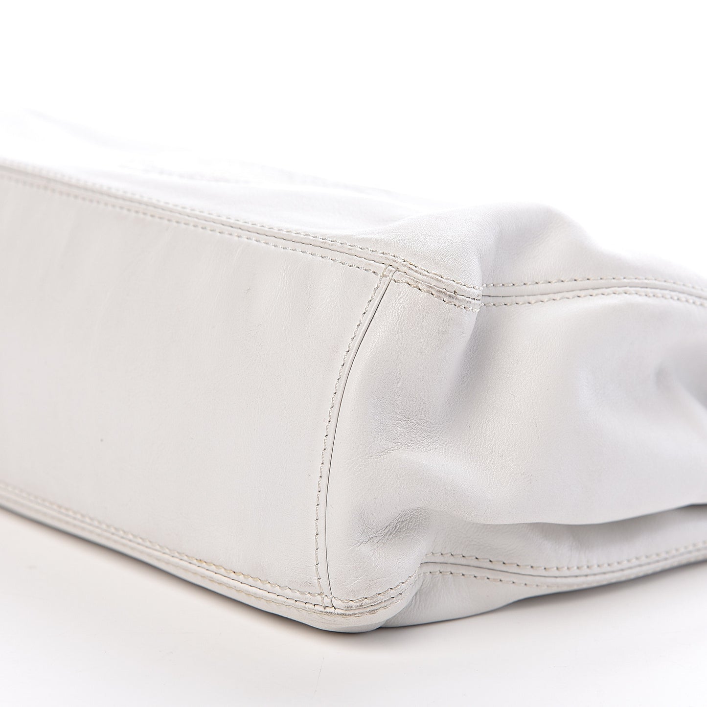 Lambskin CC Handle Tote White