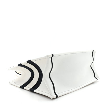 Christian Dior Canvas Embroidered Medium Miss Dior Graffiti Book Tote Navy White 4 of 11