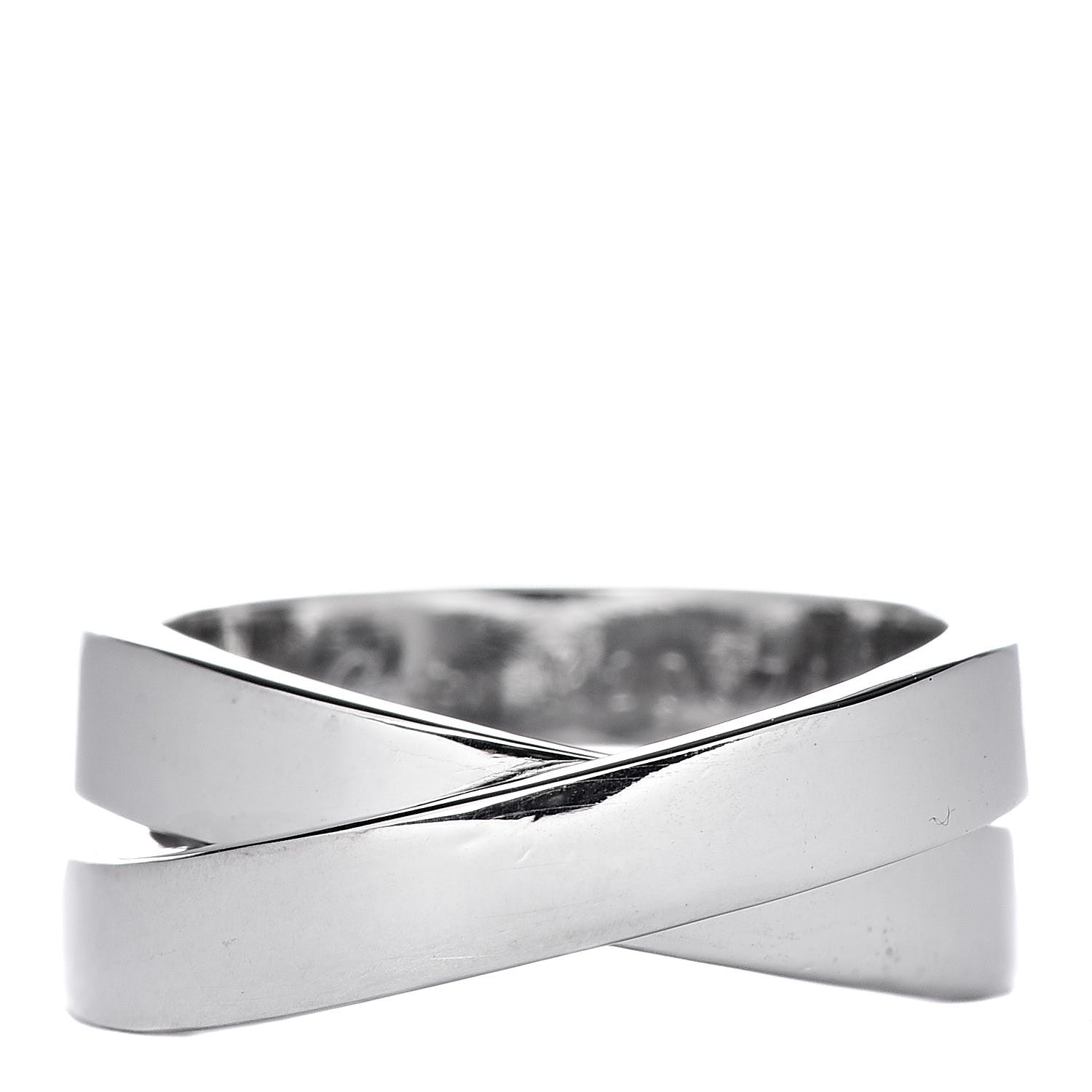 Cartier 18K White Gold 9mm Paris Nouvelle Vague Ring 53 6.25 1 of 4