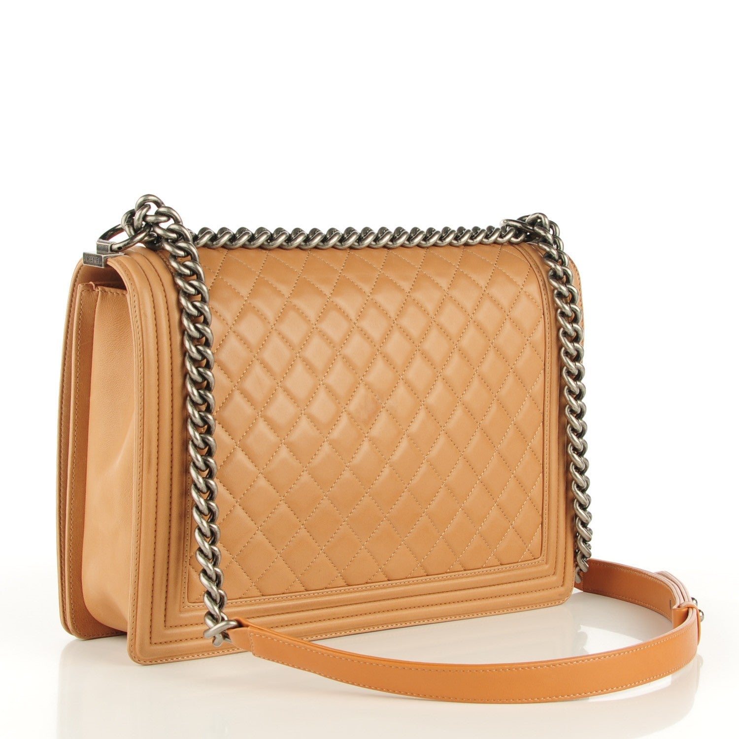 Chanel Lambskin Quilted Large Boy Flap Beige 3 of 8