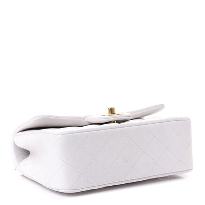 Chanel Iridescent Lambskin Quilted Mini Top Handle Rectangular Flap White 3 of 5