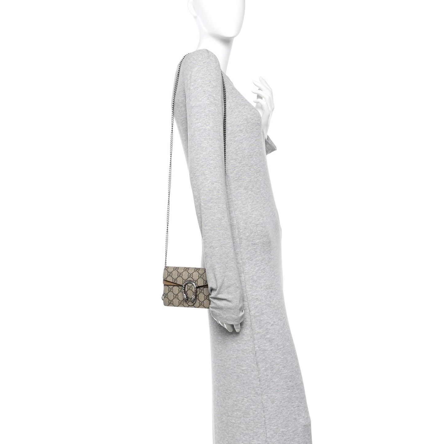 GG Supreme Monogram Super Mini Dionysus Shoulder Bag Taupe